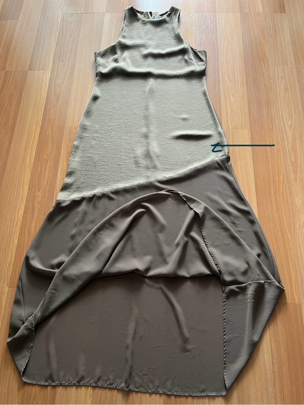 4th & Reckless Katie Maxi Dress Brown Sleeveless Sheer Hem Runs Small XL - Picture 9 of 13